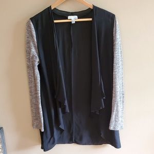 Gray & Black open cardigan sz S